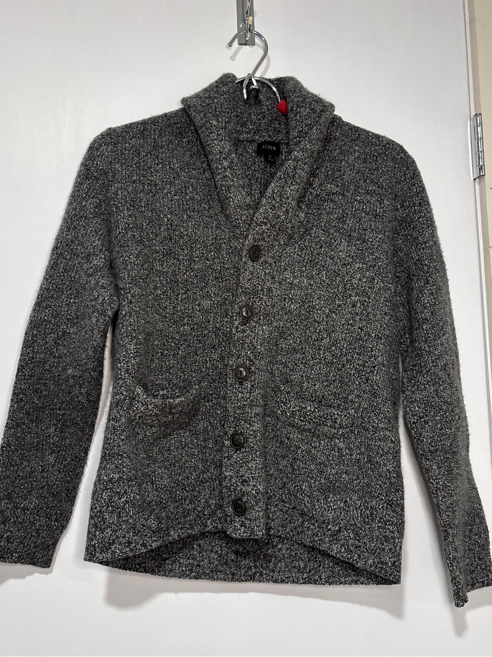 J. Crew Charcoal Shawl-Collar Button Cardigan